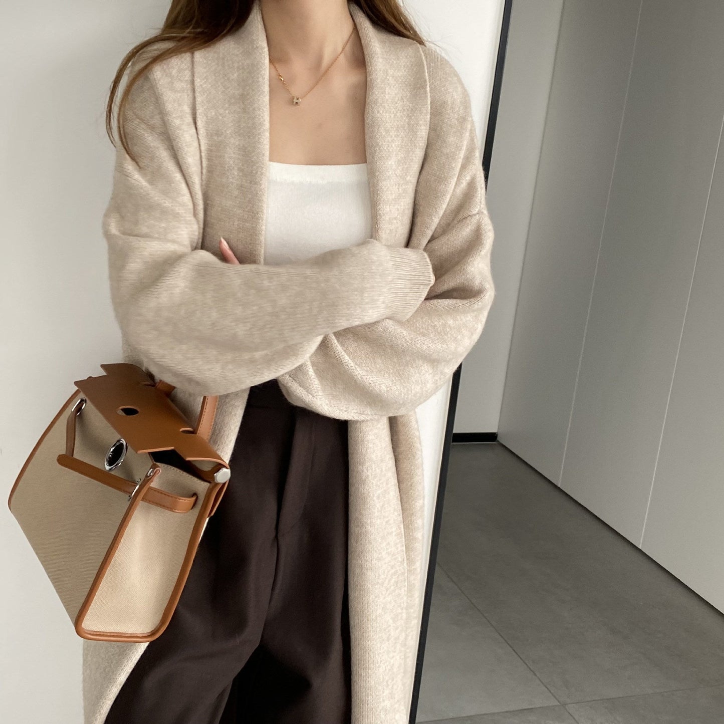 Women Cardigan Sweater Autumn Sweater Jacket Long-Sleeved Loose W2371