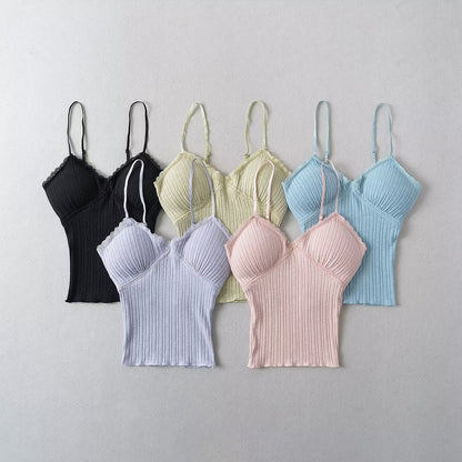 Women Tops Summer Lace Top Backless Short Sling