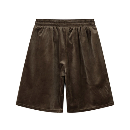 Men Shorts Casual Shorts Summer Elastic Waist Zipper Pocket Sports