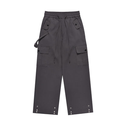 Men Sweatpants Workwear Casual Pants Men's Loose Drooping Elasticated Pants Pocket Straight Sports Trousers