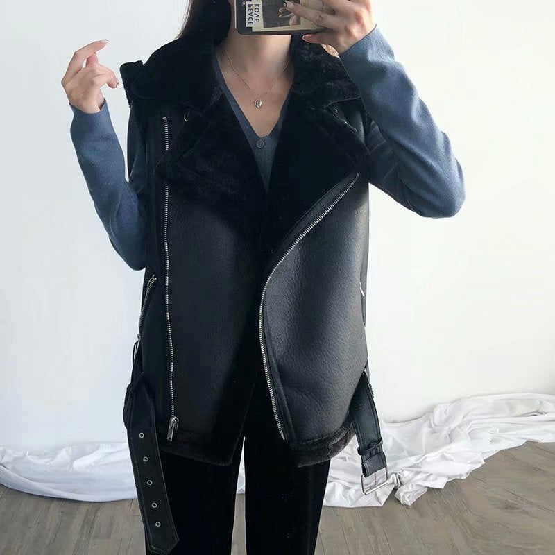 Women Cotton Coat Fashion Polo Collar Loose-Fitting Waistcoat