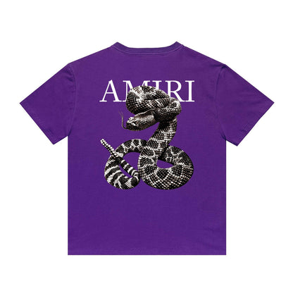 Amiri T Shirt Printed Casual Hip Hop round Neck Short Sleeve T-shirt