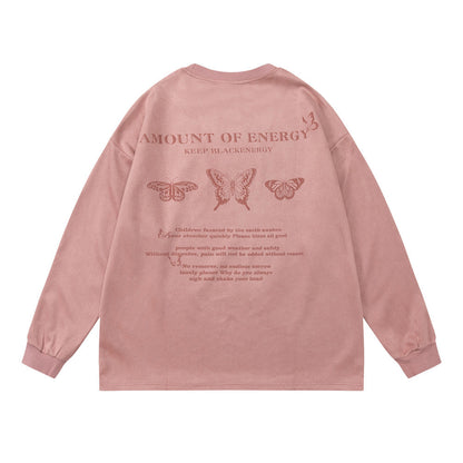Men Long Sleeve T-Shirt Butterfly Print