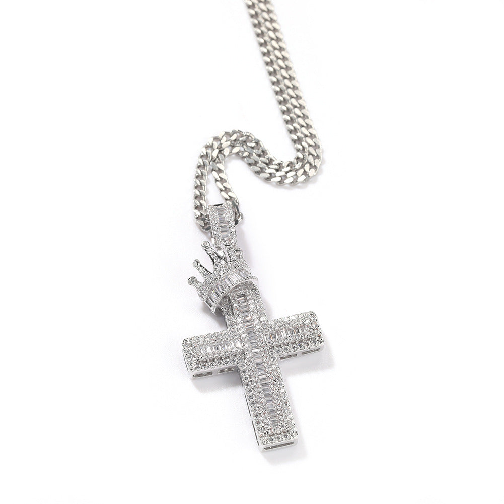Jewelry Pendant Necklace Men's ZirconNecklaces Crosses Spectrum Necklaces Crosses