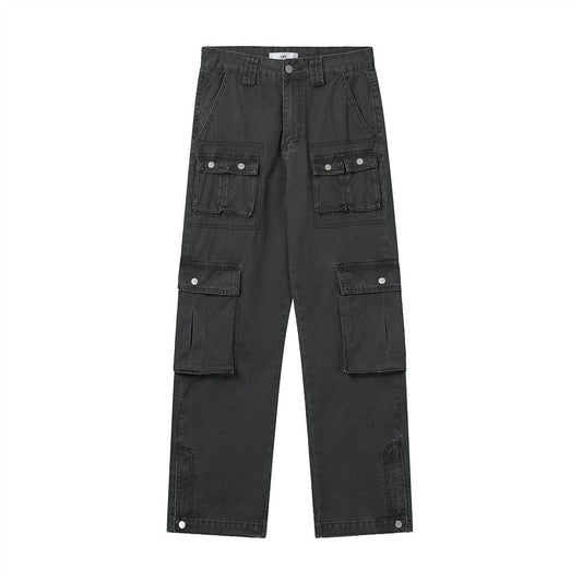 Men Jeans Multi-Pocket Workwear Slit
