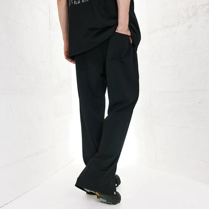 Men Sweatpants Straight Trousers Men's Loose Solid Color Wide-Leg Draggle-Tail Trousers