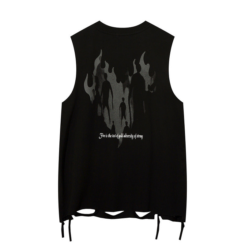 Men Vest Oversize Men's Loose Sleeveless T-shirt