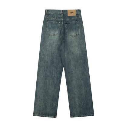 Men Jeans Retro Distressed Loose