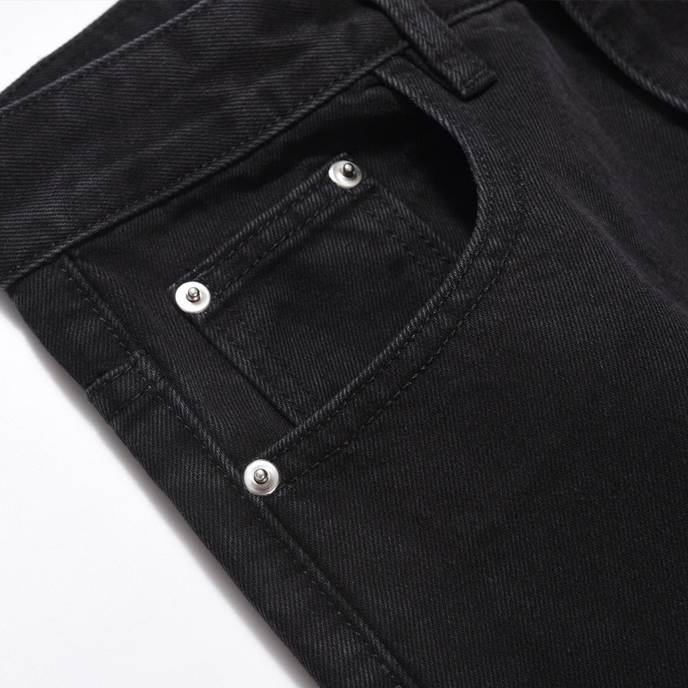 Men Jeans Stitching Loose Casual Trousers