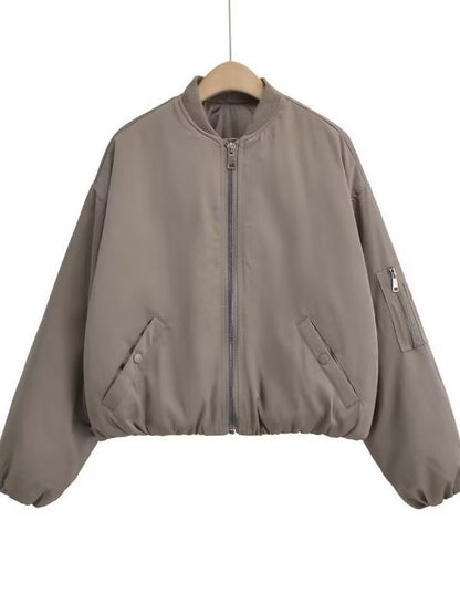 Women Cotton Coat Loose Lapel Baseball Uniform