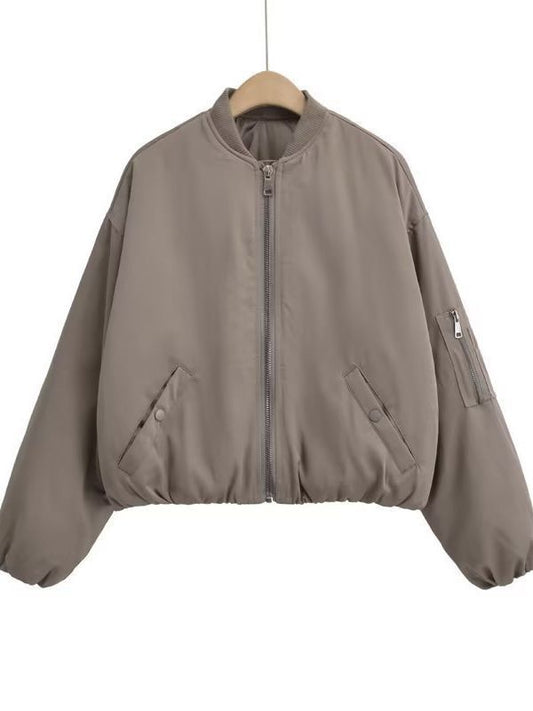 Women Cotton Coat Loose Lapel Baseball Uniform