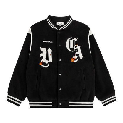 Men Jacket Coat Embroidered Baseball Uniform Jacket Men Baggy Coat Autumn and Winter