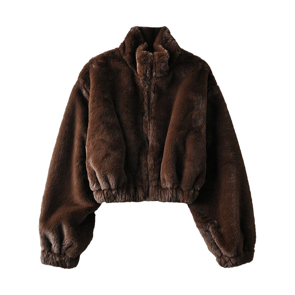 Women Cotton Coat Loose Zip Cardigan Jacket