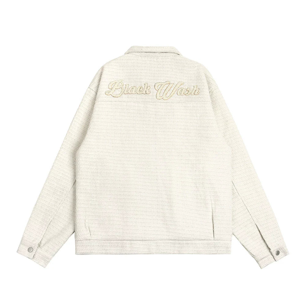 Men Jacket Coat Spring and Autumn Baggy Coat Men's Line Embroidery Jacket