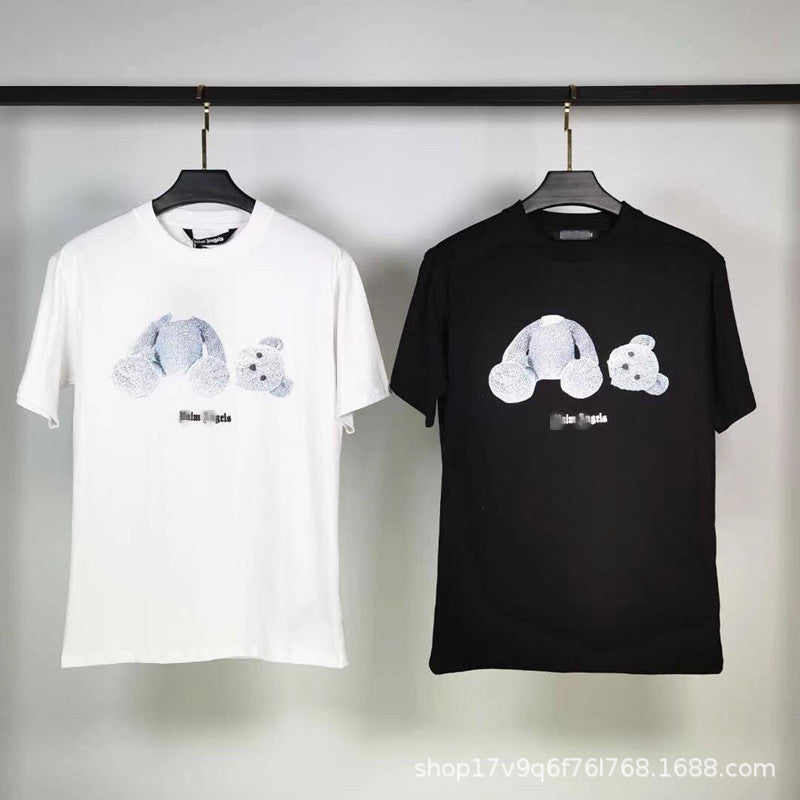 Palm Angle T Shirts Broken Teddy Bear Couple Loose