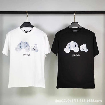 Palm Angle T Shirts Broken Teddy Bear Couple Loose