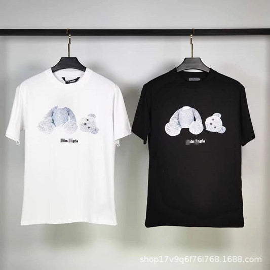 Palm Angle T Shirts Broken Teddy Bear Couple Loose