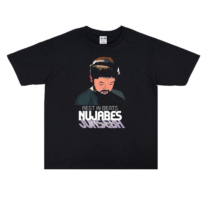 Rock Star T Shirt Nujabes Printed T-shirt Short Sleeve Loose Men and Women