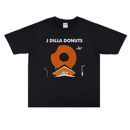Rock Star T Shirt European and American Hip-Hop J. Dilla Jay Dee Washed Distressed T-shirt Short Sleeve Loose