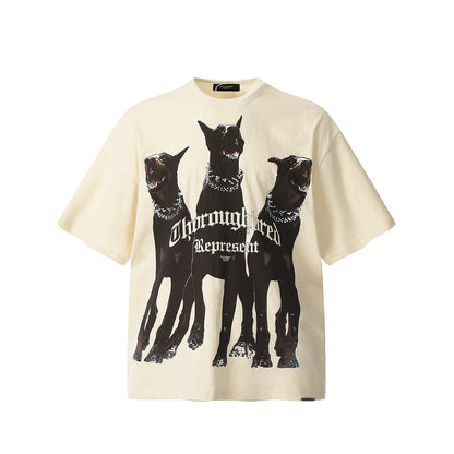 Unisex T-Shirts Doberman REPRESENT Vintage Loose Short Sleeves