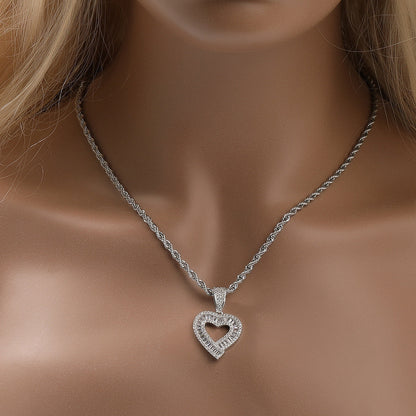 Jewelry T-Square Love Pendant Personality Trend Retro Copper Zircon St. Valentine's Spectrum Angel Pieces