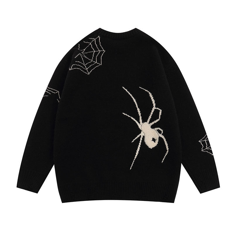 Women Sweater Spider Jacquard Knitted Sweater Versatile