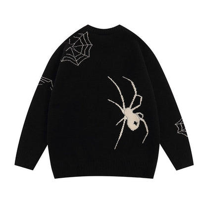 Women Sweater Spider Jacquard Knitted Sweater Versatile