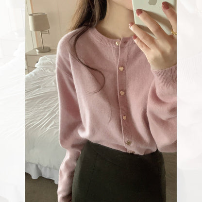 Women Knitted Cardigan Autumn and Winter Loose Casual Knitted Cardigan Jacket