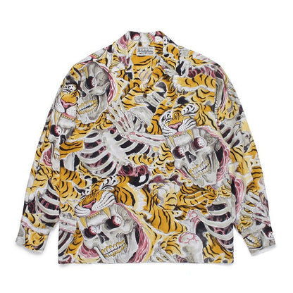 GUILTYPARTIES TIGER Shirts Tiger Totem Skull Long Sleeve Shirt