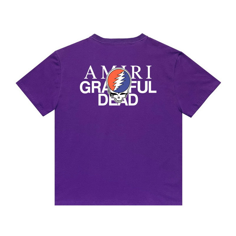 Amiri T Shirt Printed Casual Hip Hop High Street round Neck Short Sleeve T-shirt