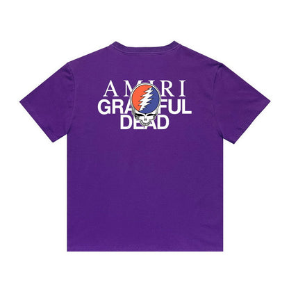Amiri T Shirt Printed Casual Hip Hop High Street round Neck Short Sleeve T-shirt