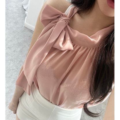Women Vest Suspenders Bow Bandage Sexy Vest