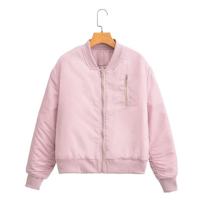 Women Cotton Coat Fashion Baseball Uniform Loose Jacket