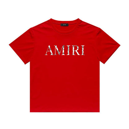Amiri T Shirt Lettered Casual Hip Hop High Street round Neck Short Sleeve T-shirt