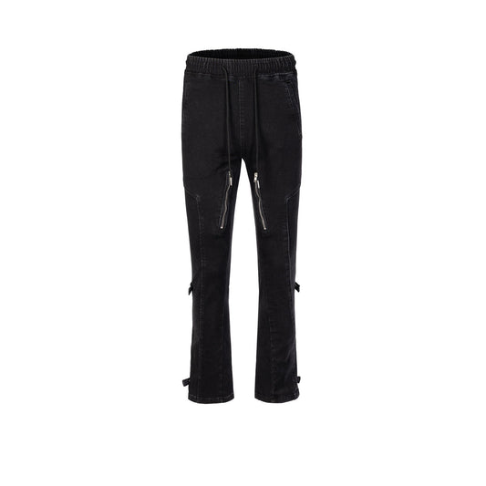 MIJKO Men's Vintage Pants MIJKO Men's and Women's Button-Trimmed Small Foot Jeans