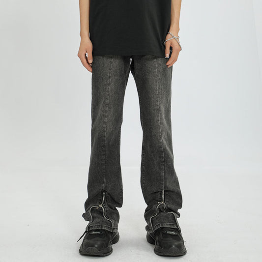 Men Jeans Vintage Washed Straight Jeans