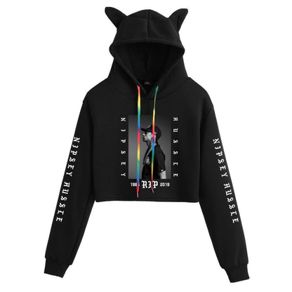 Nipsey Hussle Hoodie Rap Loose Cat Ears Sweater for Women (Part 2)