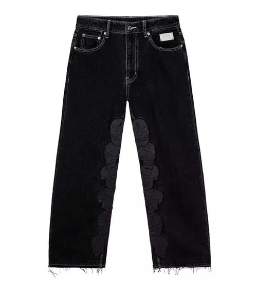 Revenge Skull Patch Denim Pant Black