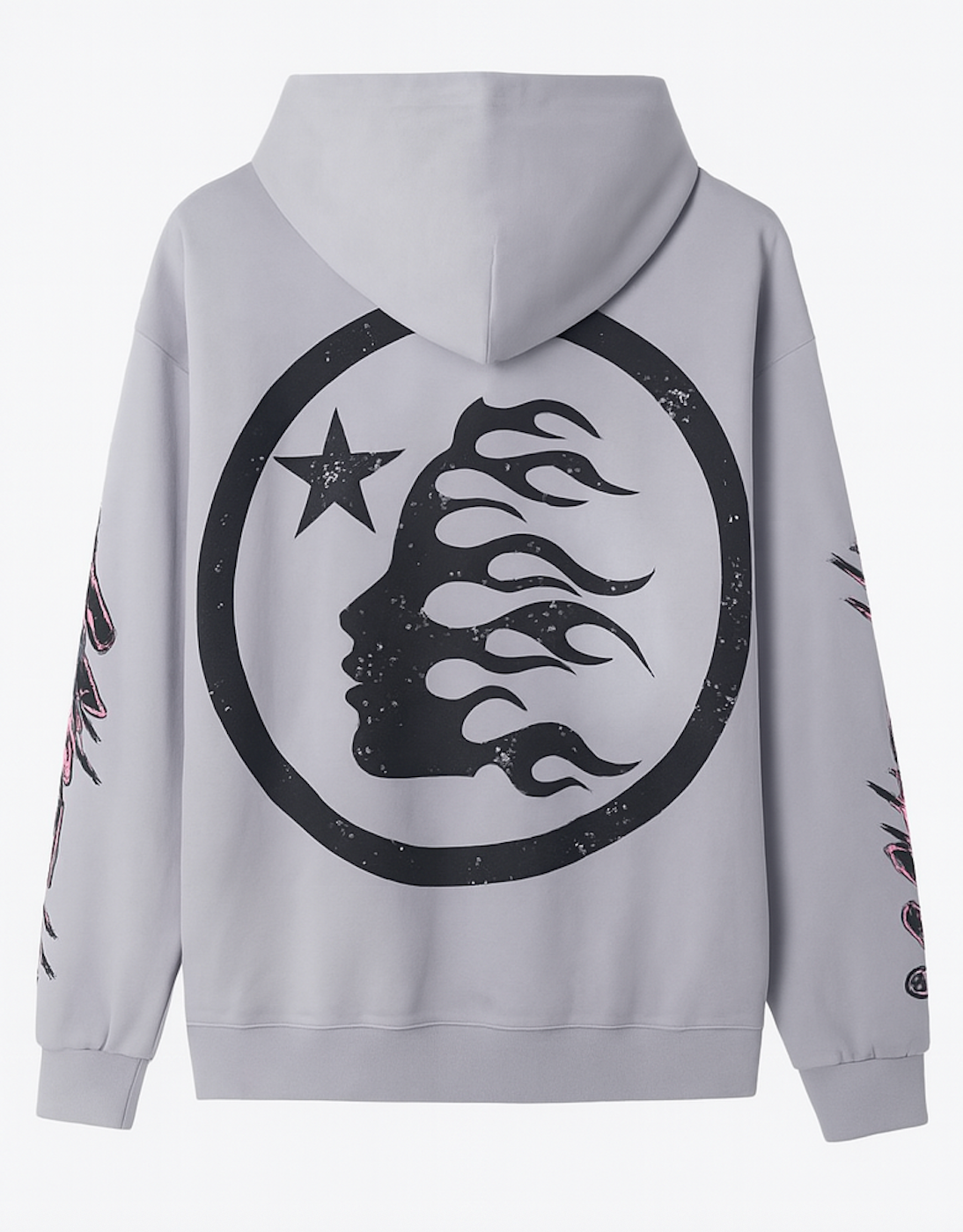 Hellstar Studios Future Flame Hoodie Grey/Pink