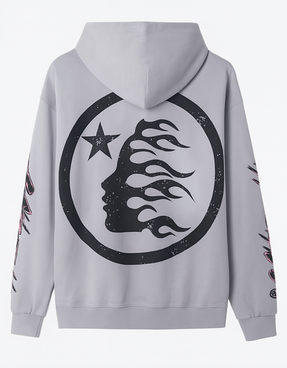 Hellstar Studios Future Flame Hoodie Grey/Pink