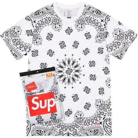 Supreme x Hanes Bandana White Tees 2-Pack