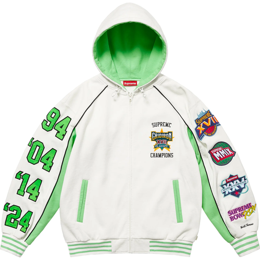 Supreme Playoffs White Zip Up Hoodie