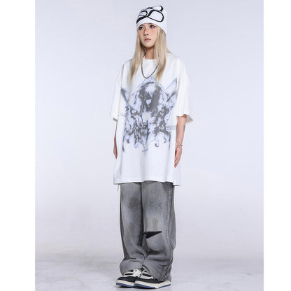 Unisex T-Shirts Saint Michael Anime Print Loose Casual T-Shirt