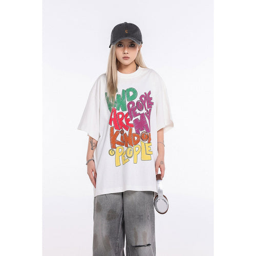 Unisex T-Shirts GALLERY DEPT Hand-painted Color Letter Print Loose T-shirt