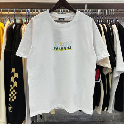 Kith T-Shirt KITH White Cloud Sun Forest Print