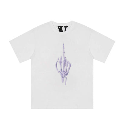 Vlone T Shirts Skull Palm Diamond Large V Printed Short Sleeve Men and Women Couple High Street Half Sleeve