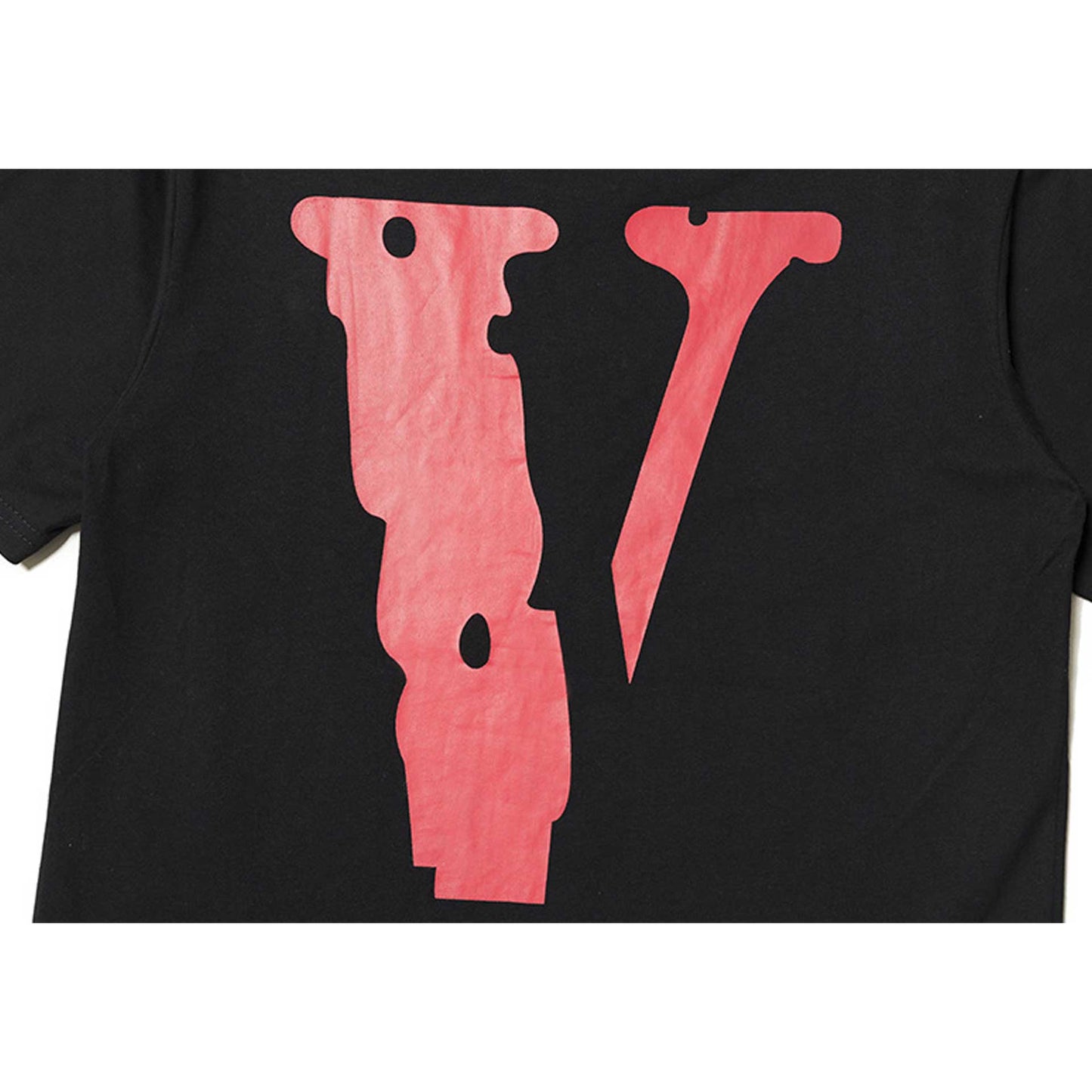 Vlone T Shirt Vertical Middle Finger Large VT Shirt Hip Hop Tupark Portrait Printing Men's and Women's round Neck Short Sleeve
