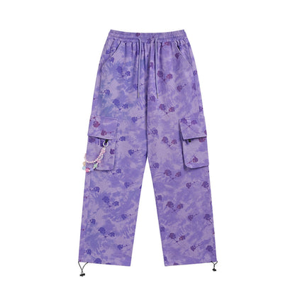 Men Sweatpants Casual Pants Workwear with Pocket Straight-Leg Wide-Leg Pants Drawstring Jogger Pants