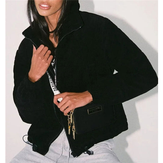 Women Cotton Coat Corduroy Loose Thick