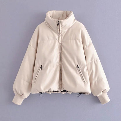 Women Cotton Coat Loose and Warm Leather Coat